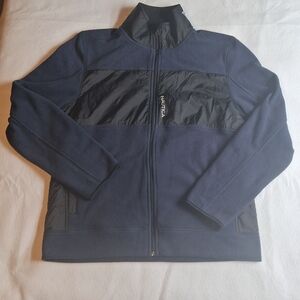 Nautica Men’s Medium Full Zip Fleece Jacket Hybrid Outdoor Layer NWT.